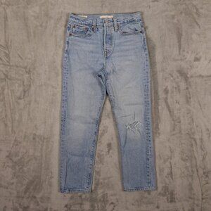 Levi's jeans Wedgie Straight women's 25 light wash blue red tab big E premium